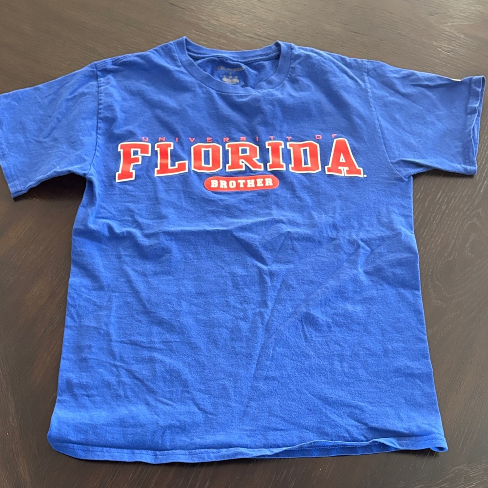 Champion University of Florida Brother Blue Tee with Orange and White Print